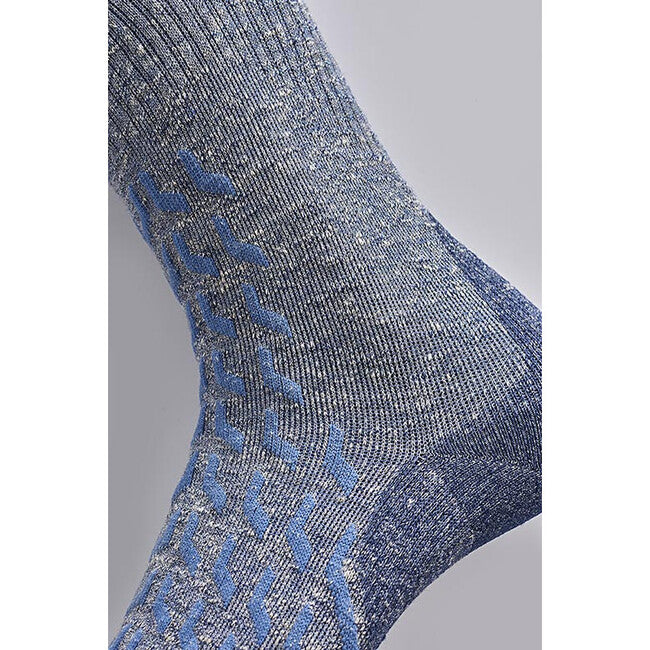 Therm-ic Women's High Socks, Grey/Navy Blue