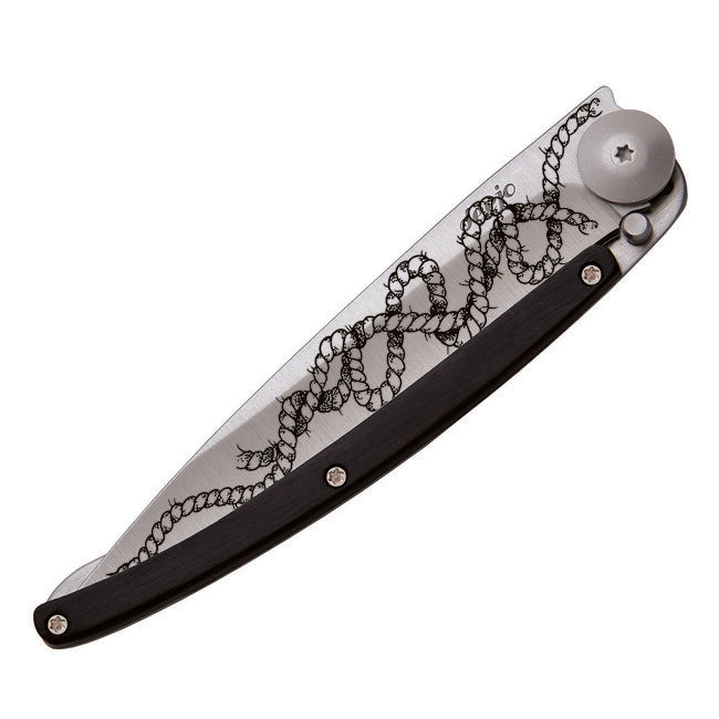 Deejo Tattoo Μαχαίρι Αναδιπλούμενο Ebony Wood Rope