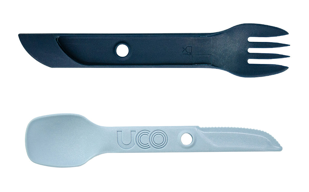 UCO Switch Εκτατό Nylon Σετ Κουταλοπήρουνας Spork με Κλιπ Στερέωσης και Θήκη Πήρας, stoneblue
