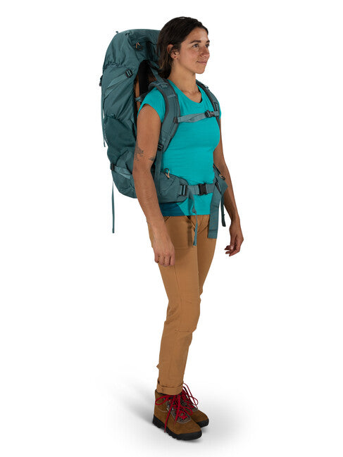 OSPREY RENN 50 Σακίδιο Πλάτης Ταξιδίου, Cascade Blue/Melon Orange