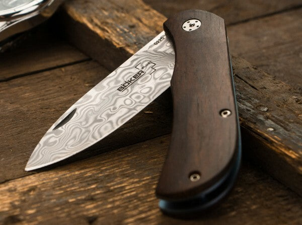 BÖKER® Exskelibur II Μαχαίρι Τσέπης 7 cm, Δαμασκηνό, Ξύλο Cocobolo