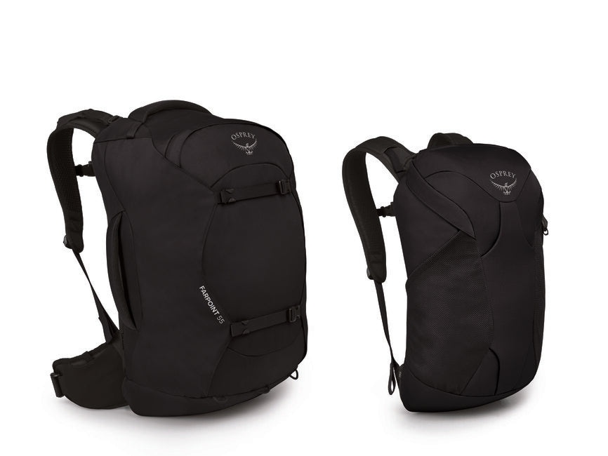 OSPREY FARPOINT 55 σακίδιο πλάτης ταξιδίου, μαύρο
