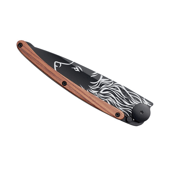 Deejo Black tattoo coralwood wolf κλειστό μαχαίρι