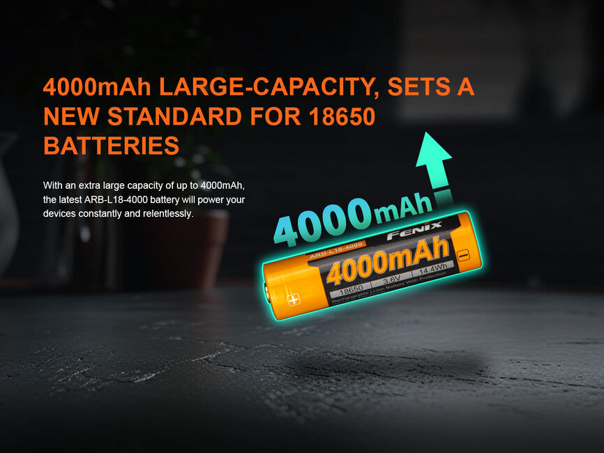 Fenix Μπαταρία Επαναφορτιζόμενη 18650 4000 mAh (Li-Ion)