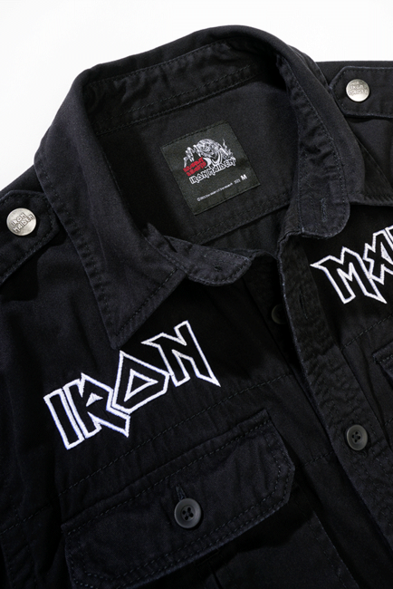 Brandit Iron Maiden Eddy Πουκάμισο Μακριά Μανίκια Vintage, Μαύρο