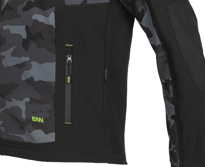 BENNON CAMOS Μπουφάν Softshell, Μαύρο/Γκρι
