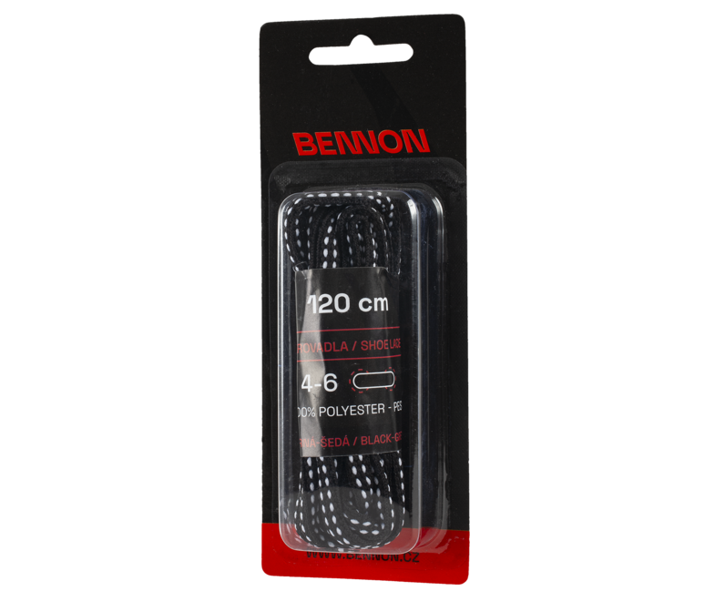 BENNON Laces Black-Grey Box Κορδόνια Παπουτσιών 120 cm