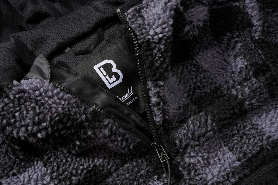 Brandit Teddyfleece Worker φούτερ fleece, μαύρο/γκρι