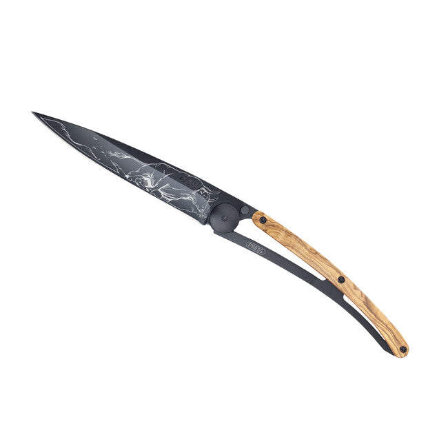 Deejo Tattoo Αναδιπλούμενο Μαχαίρι Black Olive Wood Taurus