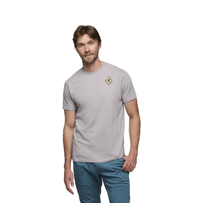 Black Diamond Mono Pocket Μπλουζάκι Ανδρικό με Κοντό Μανίκι, Γκρι
