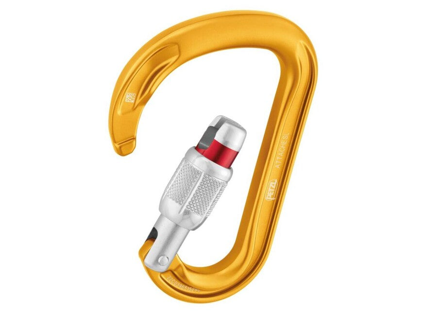 Petzl Attache HMS Καραμπίνα με Κυκλικό Προφίλ και Ασφάλεια Κλειδώματος, Κίτρινο