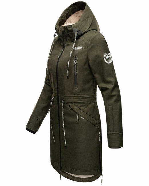 Marikoo Racquelle Μπουφάν Softshell Γυναικείο με Κουκούλα, Λαδί
