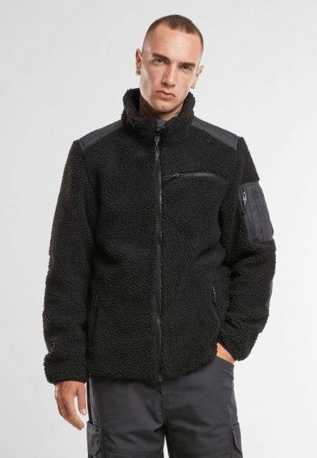 Brandit Ramble Μπουφάν Fleece Ανδρικό Teddyfleece, Μαύρο