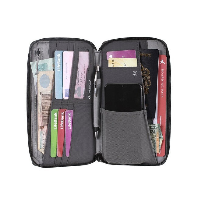 Lifeventure Θήκη Ταξιδίου για Έγγραφα με Προστασία RFID, Γκρι
