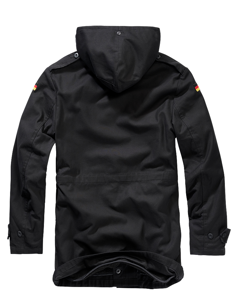 Brandit BW Parka s vlajkou, čierna
