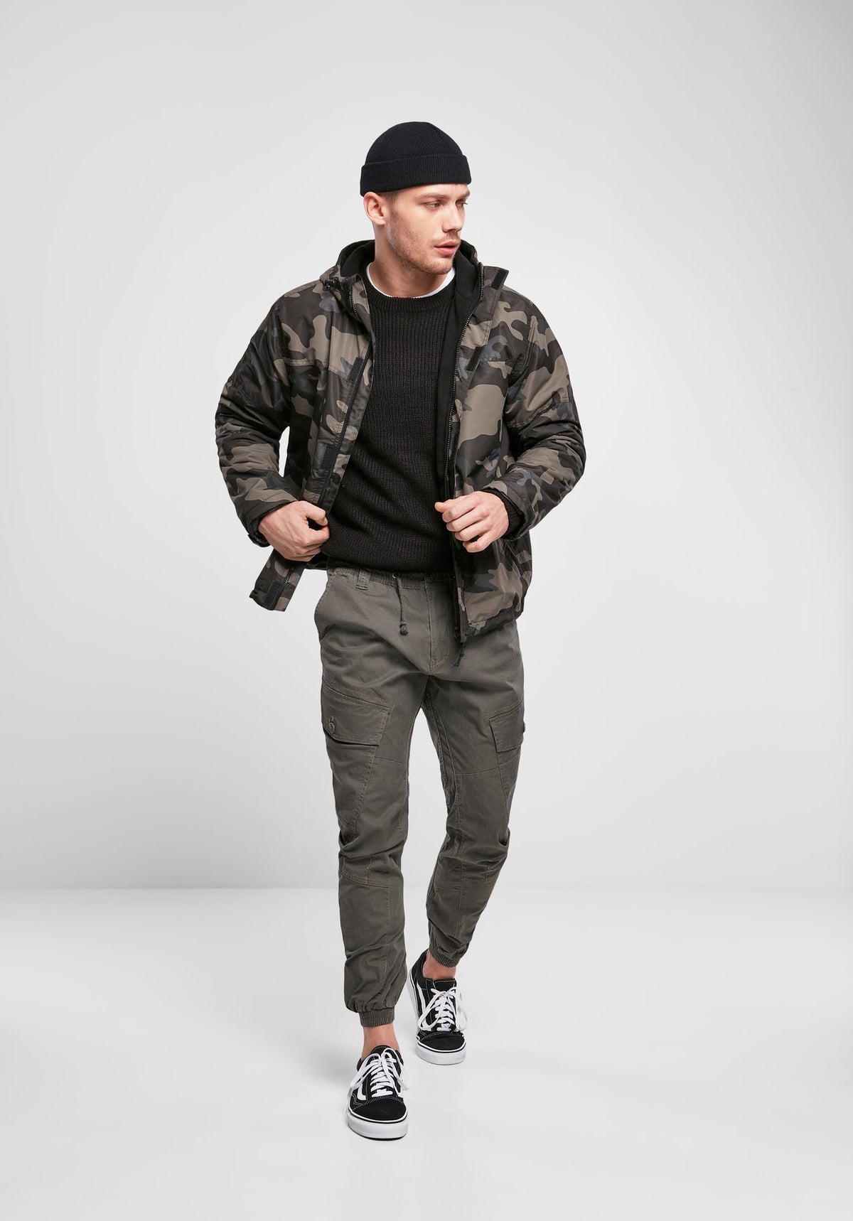 Brandit Windbreaker bunda Frontzip, Darkcamo