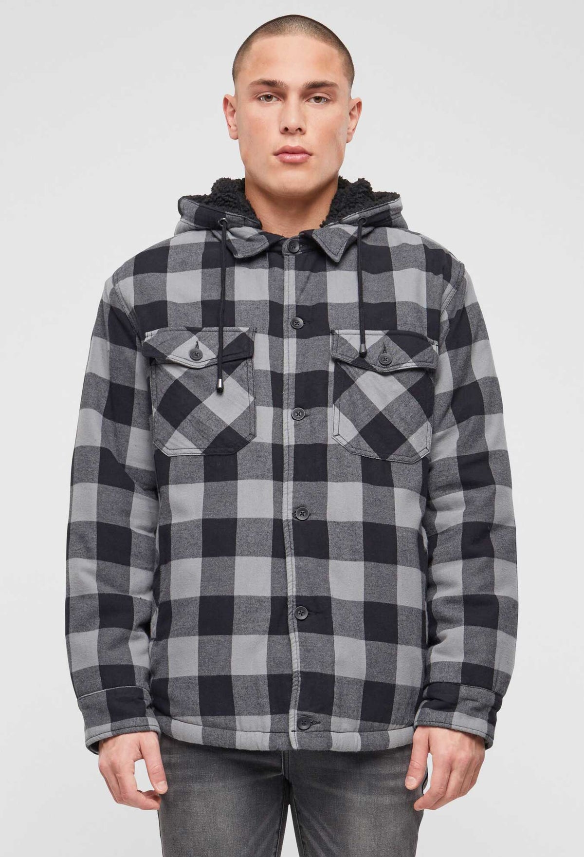Brandit Lumber bunda s kapucňou, čierna-charcoal