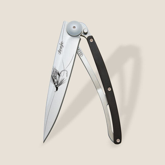 Deejo Nature Μαχαίρι Πτυσσόμενο, Μαύρο Ebony Wood, Silver Wilkinson