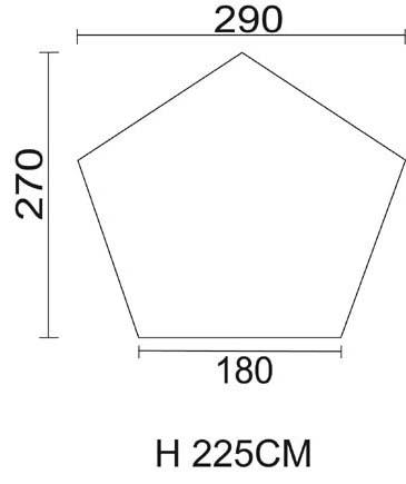 MFH Indian Stan Teepee για 3 Άτομα, Λαδί, 290x270x225 cm