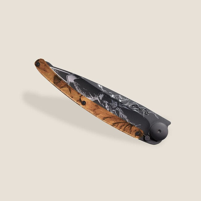Deejo Tattoo Μαχαίρι Αναδίπλωσης Black Brown Camo Deer