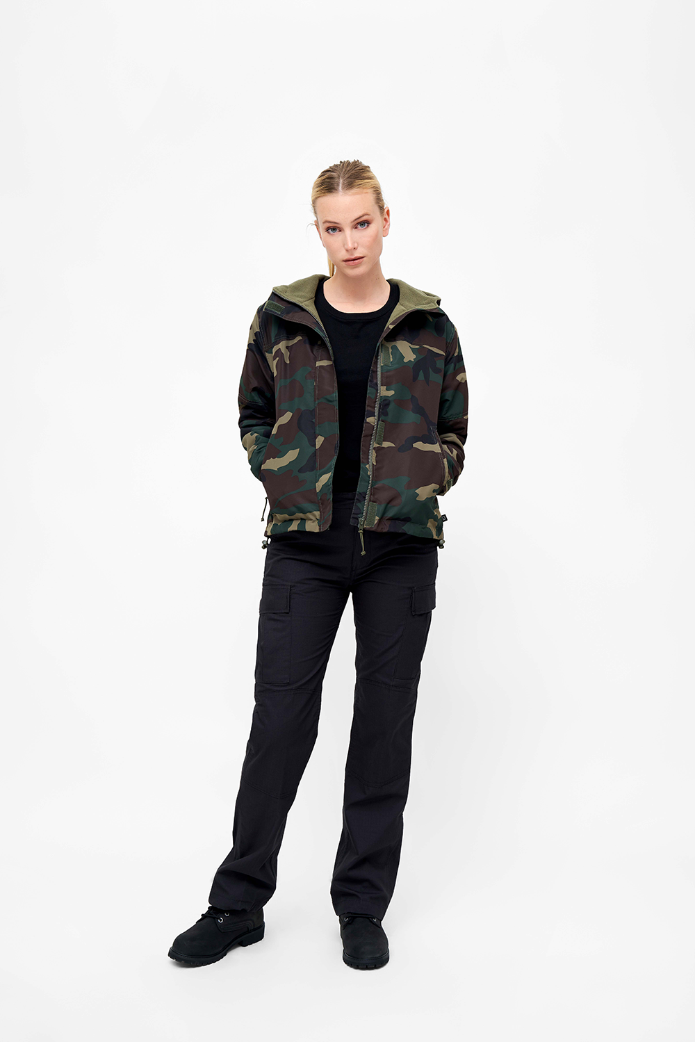 Brandit Windbreaker Frontzip dámska bunda, Woodland