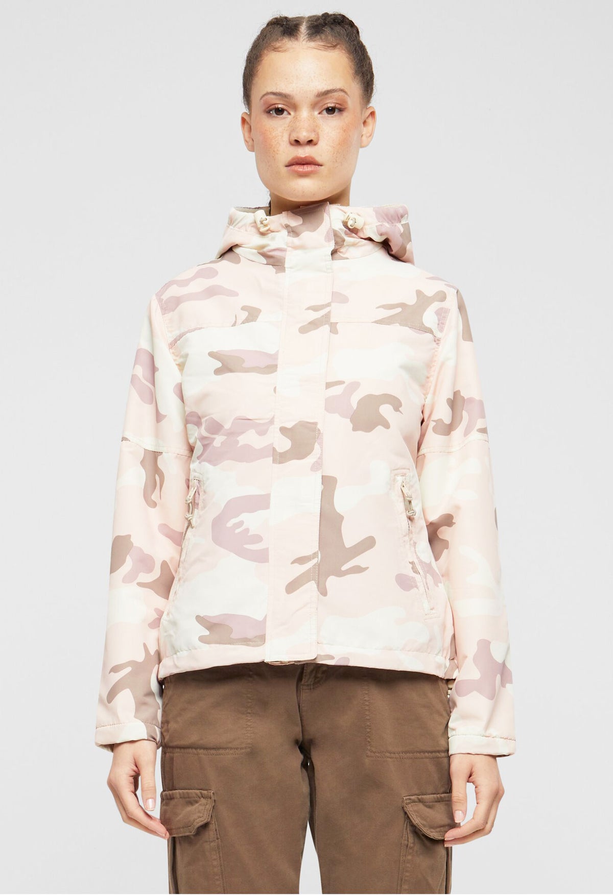 Brandit Windbreaker Frontzip dámska bunda, Candy camo