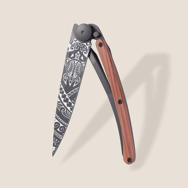 Deejo Black Tattoo Μαχαίρι Κλειστού Τύπου Coralwood Polynesian