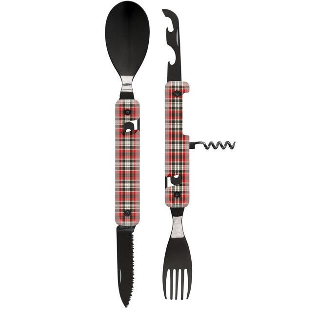 Akinod A02B00012 Σετ Πολυλειτουργικό 13h25, black mirror finish, Red Tartan