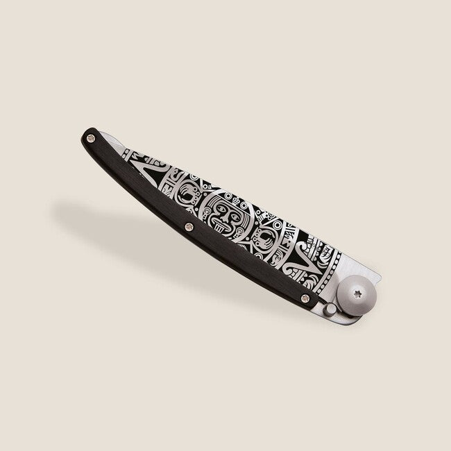 Deejo Tattoo Μαχαίρι Πτυσσόμενο Wood Aztec Sun