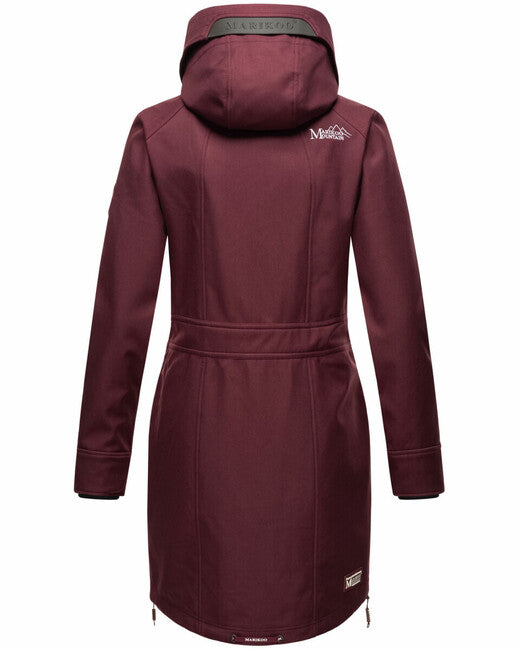 Marikoo Racquelle softshell jakna ženski s kapuco, wine