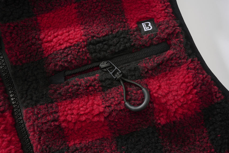 Brandit Teddyfleece Αμάνικο Γιλέκο Φλις, Κόκκινο/Μαύρο