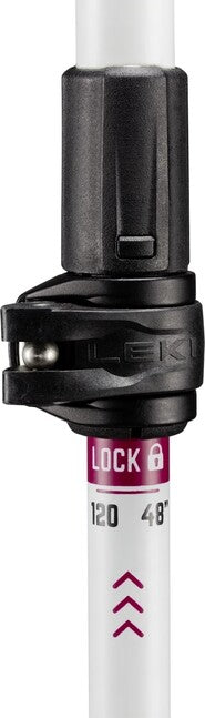 LEKI Cross Trail FX Superlite Compact ραβδοί trekking, λευκό-ροζ-μαύρο, 100 - 120 cm