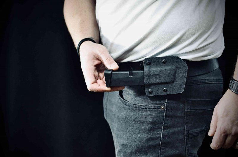 Falco F905 2021 Kydex θήκη οριζόντια για έναν περιοδικό Glock 19, μαύρο αριστερό