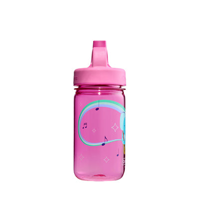 Nalgene Grip-n-Gulp Sustain Μπουκάλι Νερού Παιδικό 0,35 l με Κάλυμμα, Ροζ Μουσικός Ελέφαντας