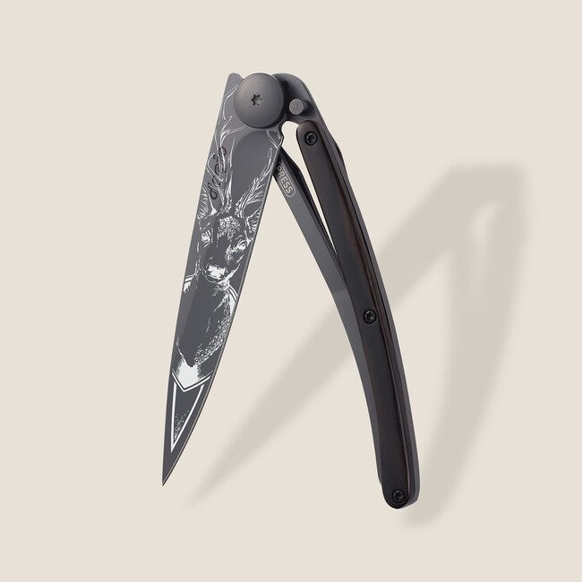 Deejo Nature Μαχαίρι Πτυσσόμενο, Μαύρο Ebony Wood Deer