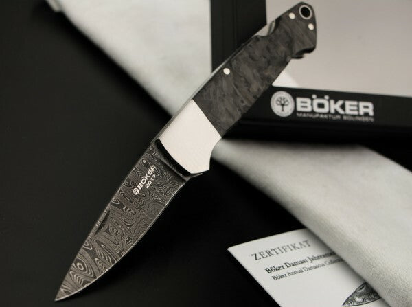 BÖKER® Manufaktur Solingen Damast Annual 2017 Τσέπης Μαχαίρι, Δαμασκηνό, 6,35 cm