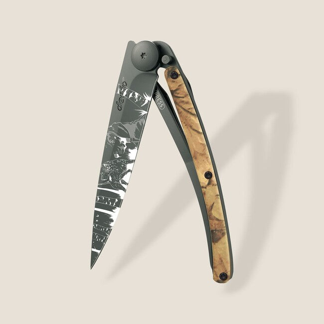 Deejo Tattoo Μαχαίρι Κλειστού Τύπου Black Brown Camo Hunting Day