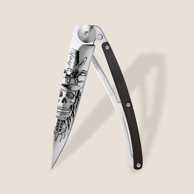 Deejo Tattoo Mirror Μαχαίρι Καταθλιπτικό Ebony Wood Dandy Skull