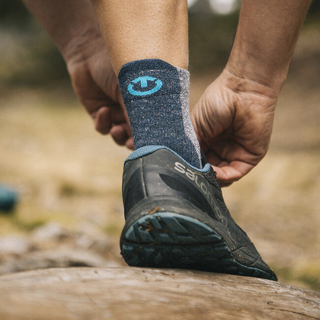 Therm-ic Ankle Socks, Grey/Navy Blue