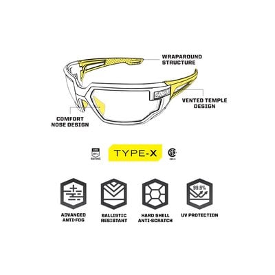 Mechanix Type X Γυαλιά Τακτικά, Μαύρο Πλαίσιο, Διάφανος Φακός