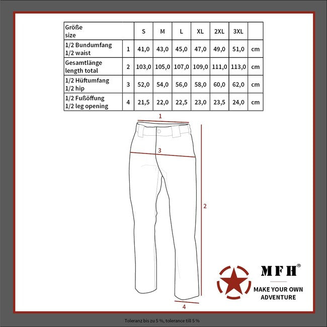 MFH Professional Attack Tactical Pants Teflon Rip Stop, OD Green