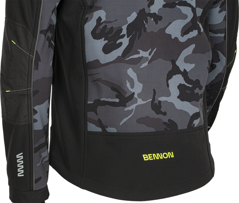 BENNON CAMOS Μπουφάν Softshell, Μαύρο/Γκρι