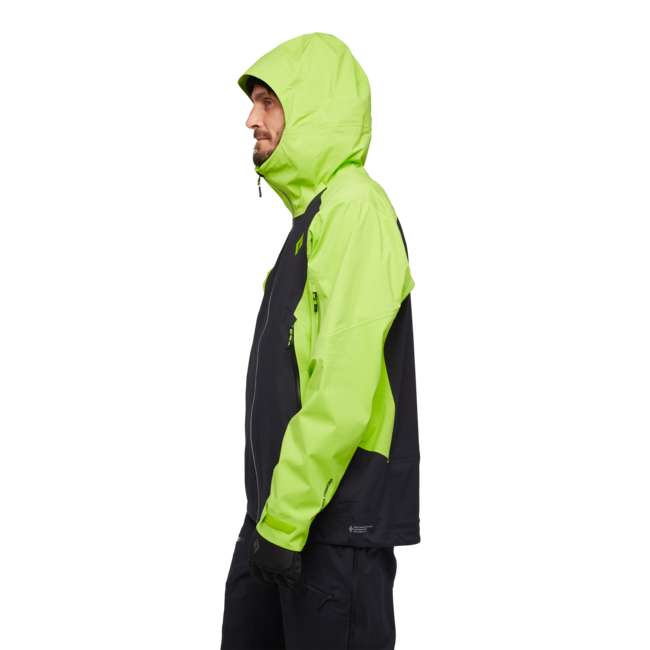 Black Diamond Recon Lt Stretch Shell Μπουφάν Σκι Ανδρικό, Μαύρο-Λαιμ Πράσινο