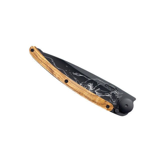 Deejo Tattoo Αναδιπλούμενο Μαχαίρι Black Olive Wood Taurus