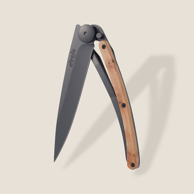 Deejo Μαχαίρι Στυλό με Κούμπωμα, Juniper Wood