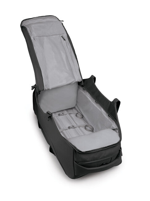 OSPREY SHUTTLE 130 Τσάντα Ταξιδιού με Ρόδες, μαύρο
