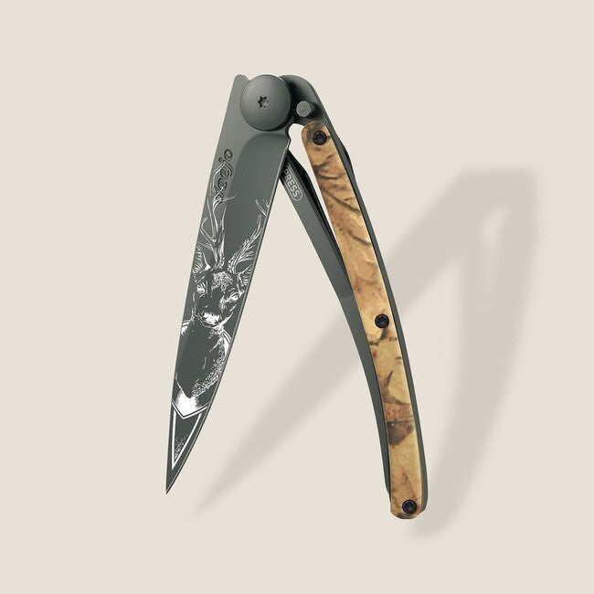 Deejo Tattoo Μαχαίρι Που Κλείνει, Μαύρο Καφέ Camo Deer