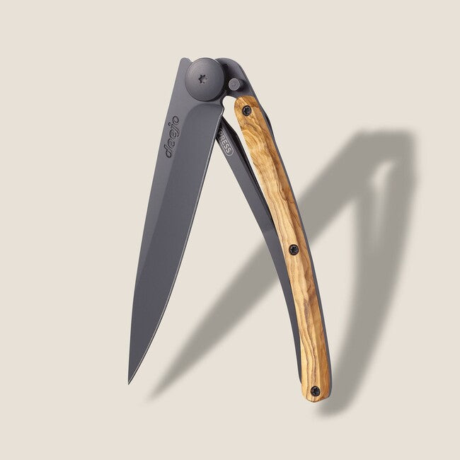 Deejo Αναδιπλούμενο Μαχαίρι, olive wood black