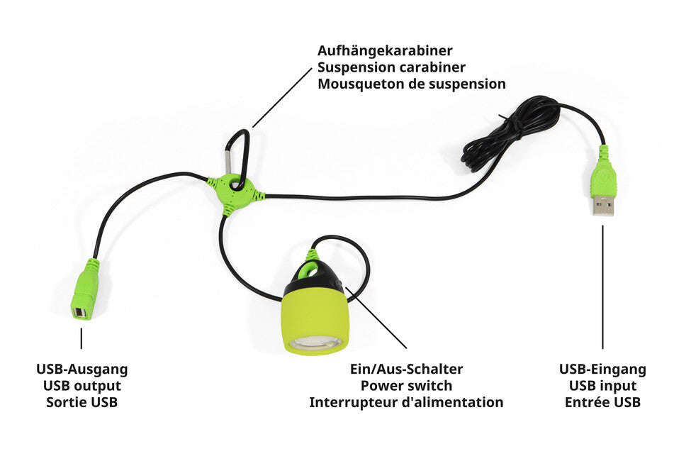 Origin Outdoors Φακός LED Συνδέσιμος, κίτρινο-πράσινο, 200 lumen, θερμό λευκό