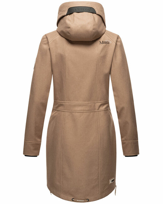 Marikoo Racquelle Μπουφάν Softshell Γυναικείο με Κουκούλα, Taupe Grey